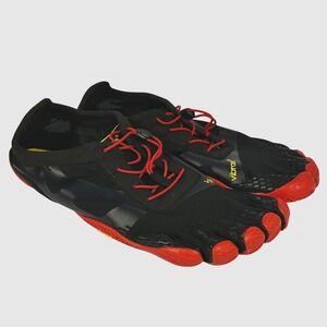 Vibram FiveFingers Black Red Lace Up Toe Shoes Athletic Sz USA 14-15 EU 50